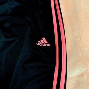 Black and pink Adidas trio pants